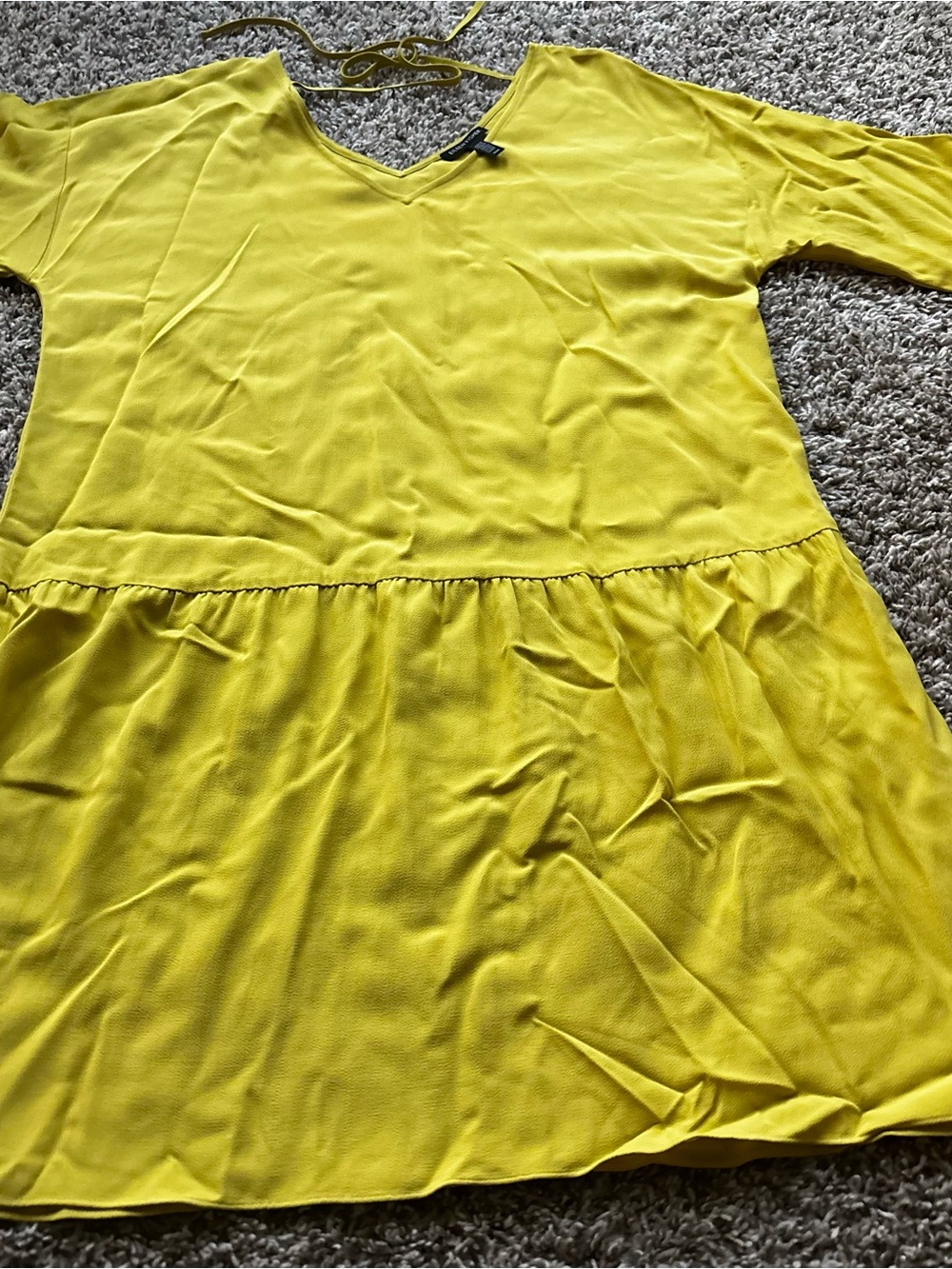 Eileen Fisher Yellow V-Neck Tank Dress loose tunic lagenlook